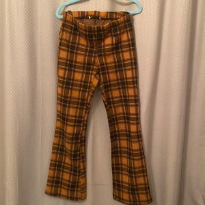 Plaid flare pants